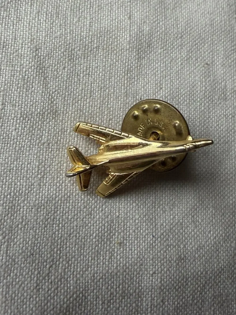Clivedon Collection B-1B Lancer airplane lapel pin finished in gold plating